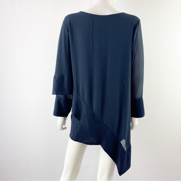 Soft Surroundings Women's Navy Blue Asymmetrical Lagenlook Tunic Top Size M - Picture 6 of 8